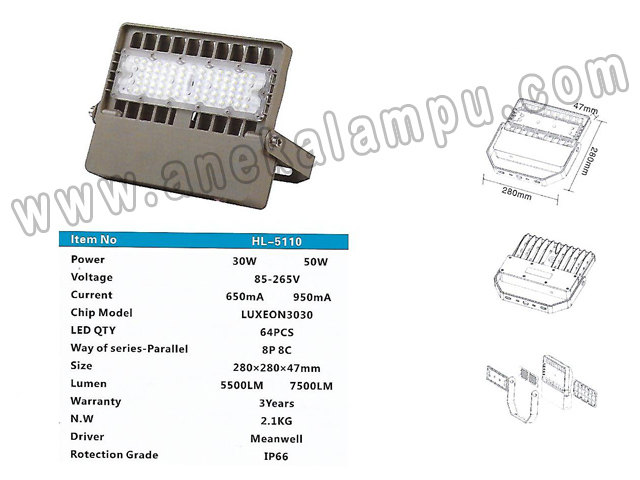 Lampu Sorot LED 50 Watt HL-5110